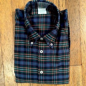 Brooks Brothers Men’s brushed plaid Oxford shirt